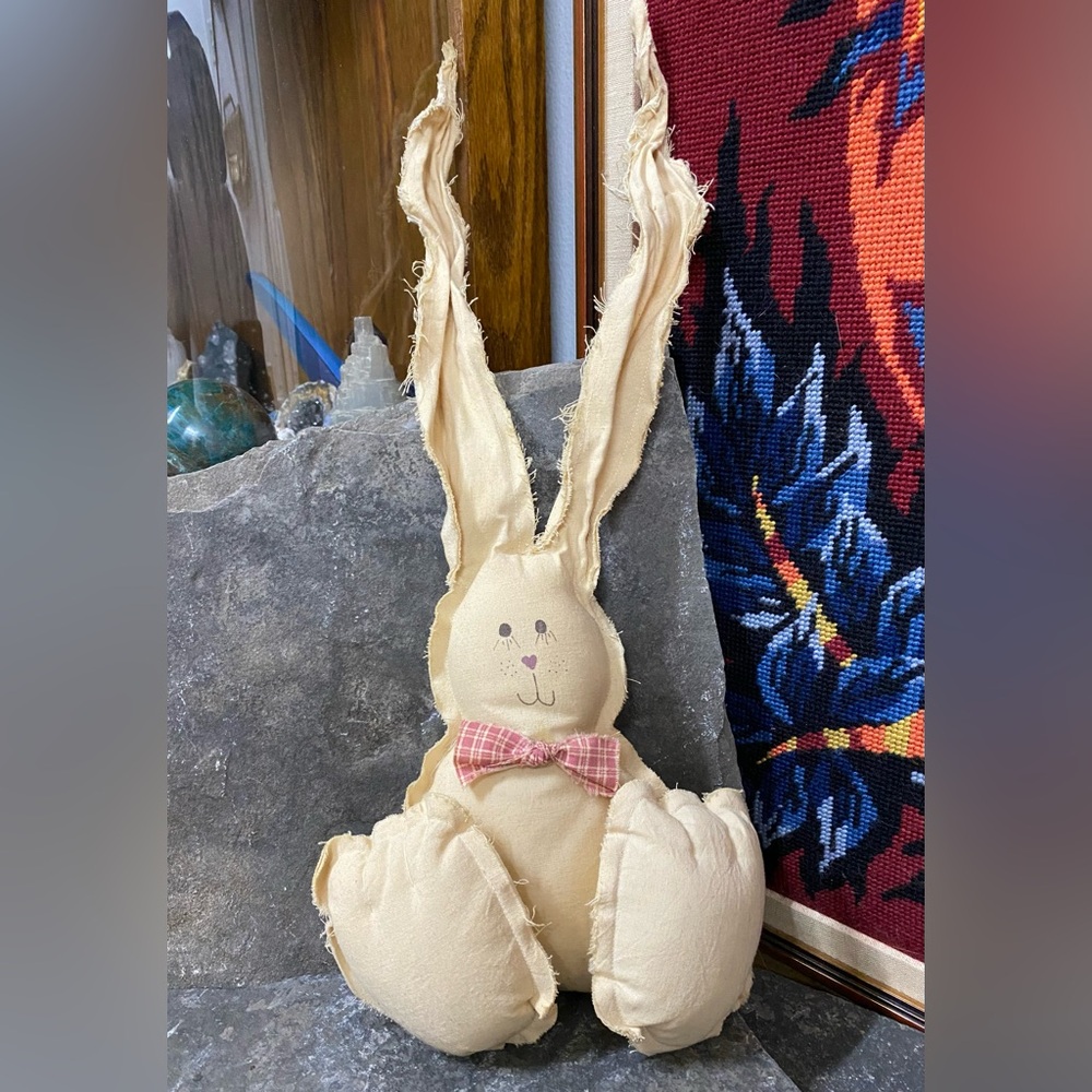 Handsewn Fabric Bunny Rabbit. - Picture 5 of 6